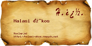 Halasi Ákos névjegykártya